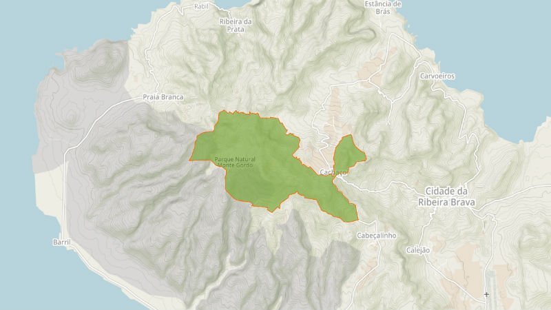 Gebied van nationaal park Monte Gordo