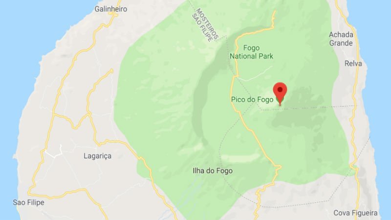 Kaart ligging Pico do Fogo